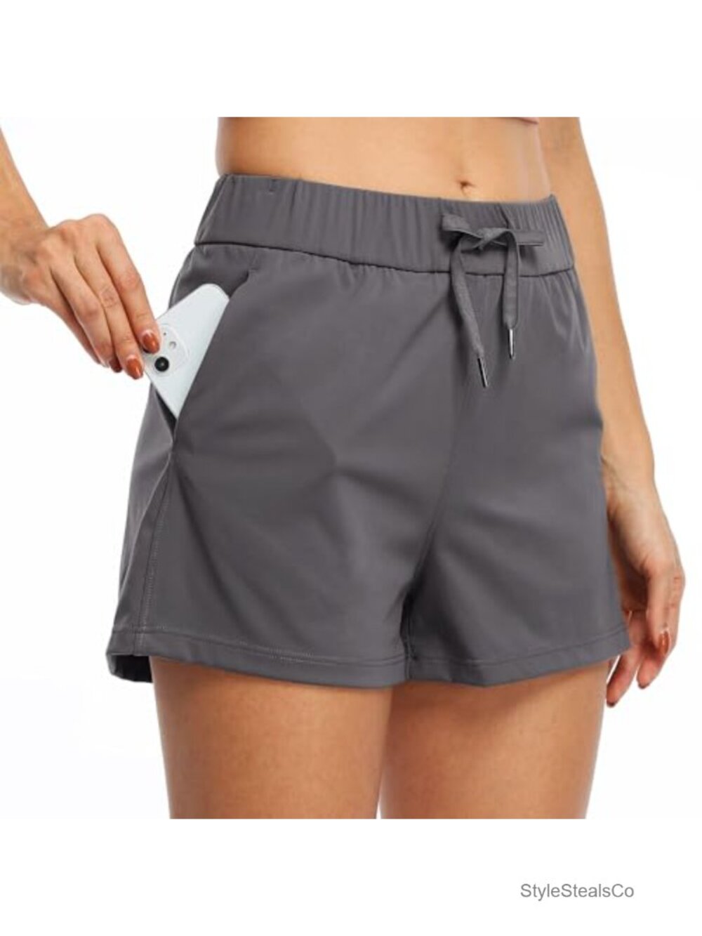 High Waisted Athletic Shorts with Pockets 2.5" Inseam 4-Way Stretch Quick Dry
